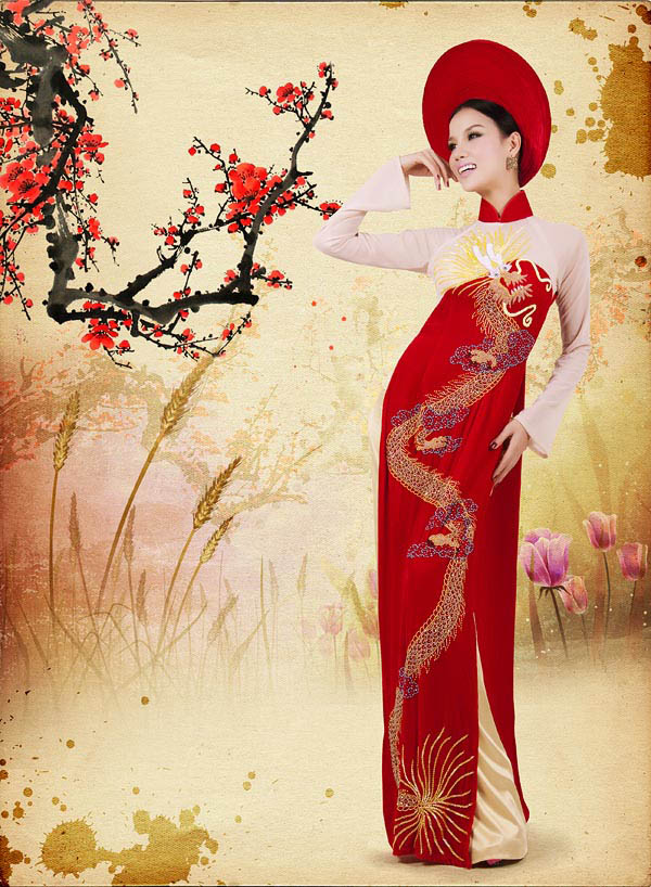 BB Phạm v&agrave; &aacute;o d&agrave;i Rồng đ&oacute;n xu&acirc;n