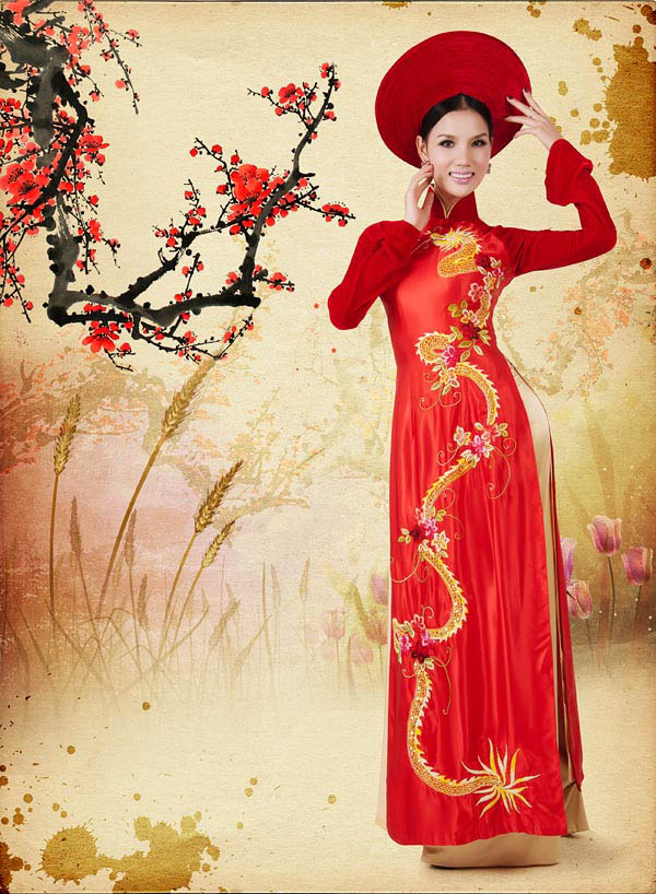 BB Phạm v&agrave; &aacute;o d&agrave;i Rồng đ&oacute;n xu&acirc;n