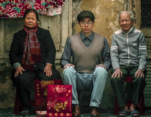 Người mẫu Đỗ Mạnh Hiếu biến hóa trong bộ hình tết xưa